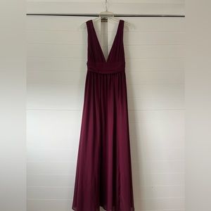 Lulus maroon formal dress. Only warn for engagement pictures